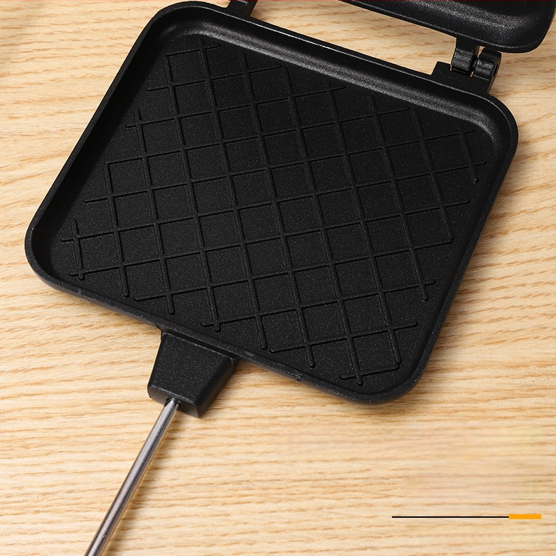 Dvojstranná panvica na sendviče z hliníkovej zliatiny s nepriľnavým povrchom – dvojité zahrievanie, kompatibilná s plynovou platňou a indukciou