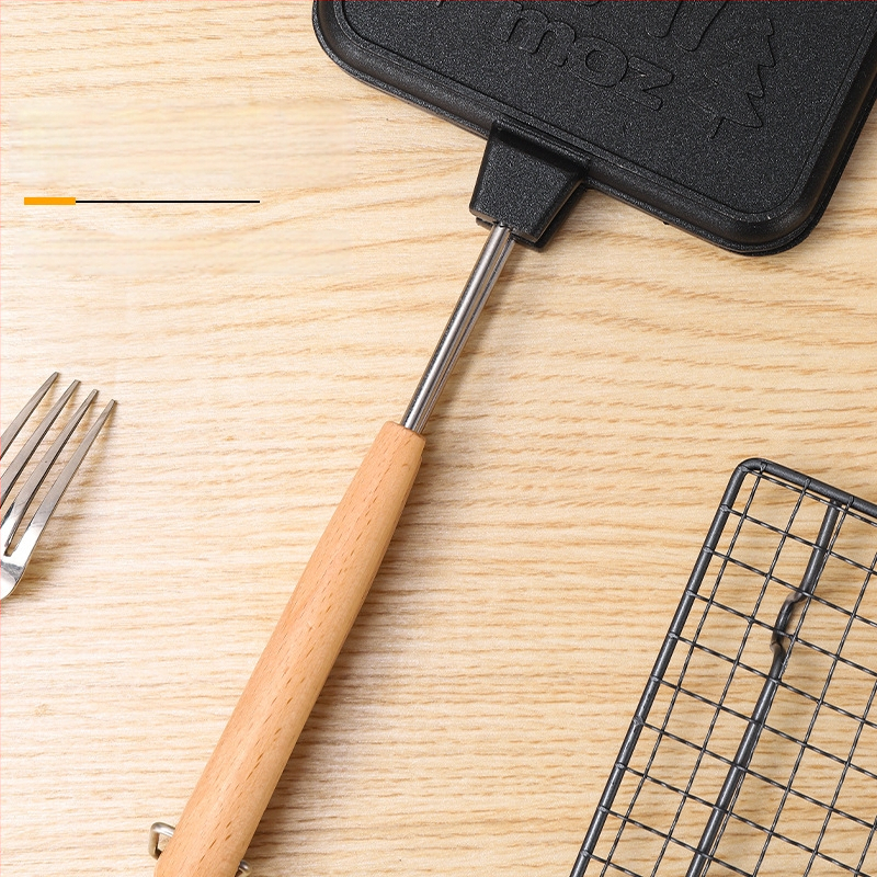 Dvojstranná panvica na sendviče z hliníkovej zliatiny s nepriľnavým povrchom – dvojité zahrievanie, kompatibilná s plynovou platňou a indukciou