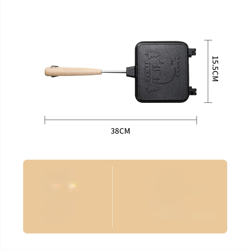 Dvojstranná panvica na sendviče z hliníkovej zliatiny s nepriľnavým povrchom – dvojité zahrievanie, kompatibilná s plynovou platňou a indukciou