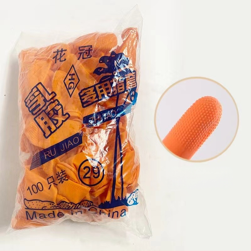 Jednorázové prstové chrániče z hrubšieho latexu, protišmyčné a odolné voči opotrebeniu, pre priemyselné a poľnohospodárske použitie