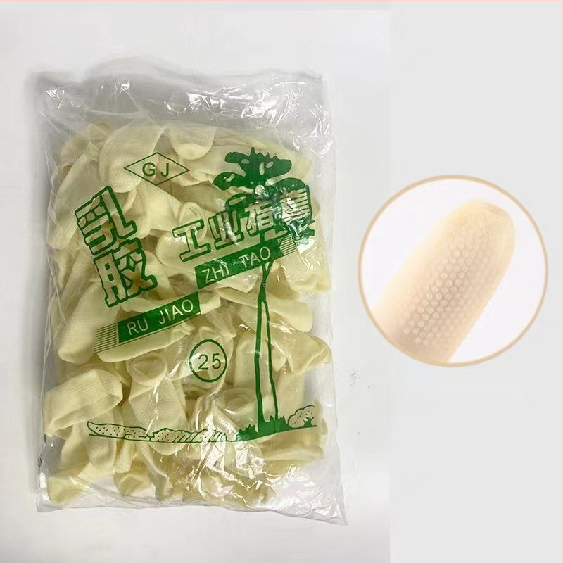 Jednorázové prstové chrániče z hrubšieho latexu, protišmyčné a odolné voči opotrebeniu, pre priemyselné a poľnohospodárske použitie