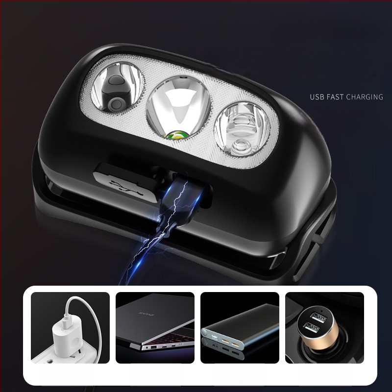 LED čelna svjetiljka, punjiva, 5W, baterija 500 mAh, domet 100–200 m