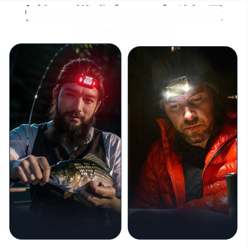 LED čelovka s USB nabíjaním, ručné poháňanie, dosah 50–100 m