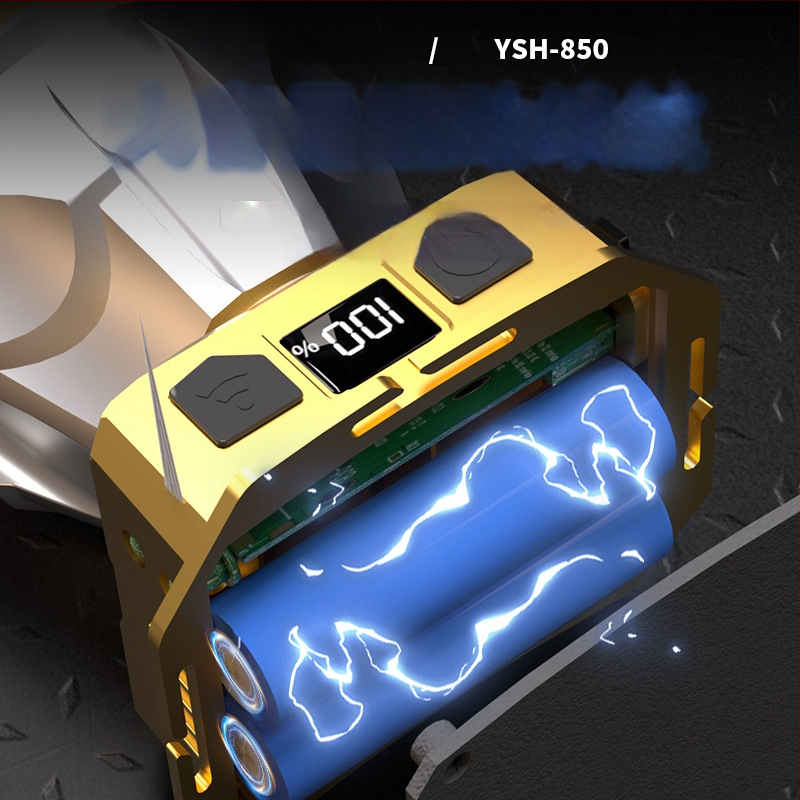 Čelovka s veľkým lúčom, 5W, 2400mAh, 360° otáčanie, ručné napájanie, nabíjačka súčasťou, na nočné rybolenie a kempovanie