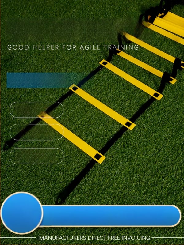 Fixná agility rebrík pre deti — tréning krokov a rýchlosti, PP materiál, pomôcka na tréning futbalu a basketbalu