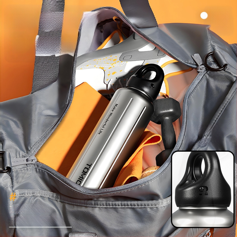 Tomic izolovaný pohár z nehrdzavejúcej ocele s bezšroubovým rýchlym otvorením, vnútorná 316, vonkajšia 304, izolácia 24–36 h, prenosný, gravírovanie laserom k dispozícii