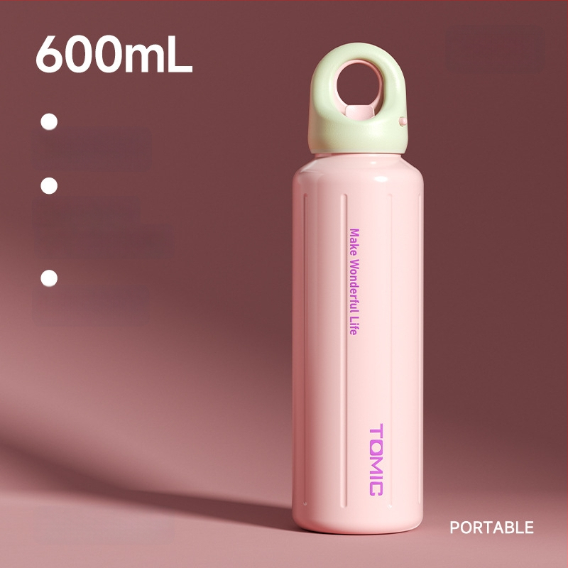 Tomic izolovaný pohár z nehrdzavejúcej ocele s bezšroubovým rýchlym otvorením, vnútorná 316, vonkajšia 304, izolácia 24–36 h, prenosný, gravírovanie laserom k dispozícii