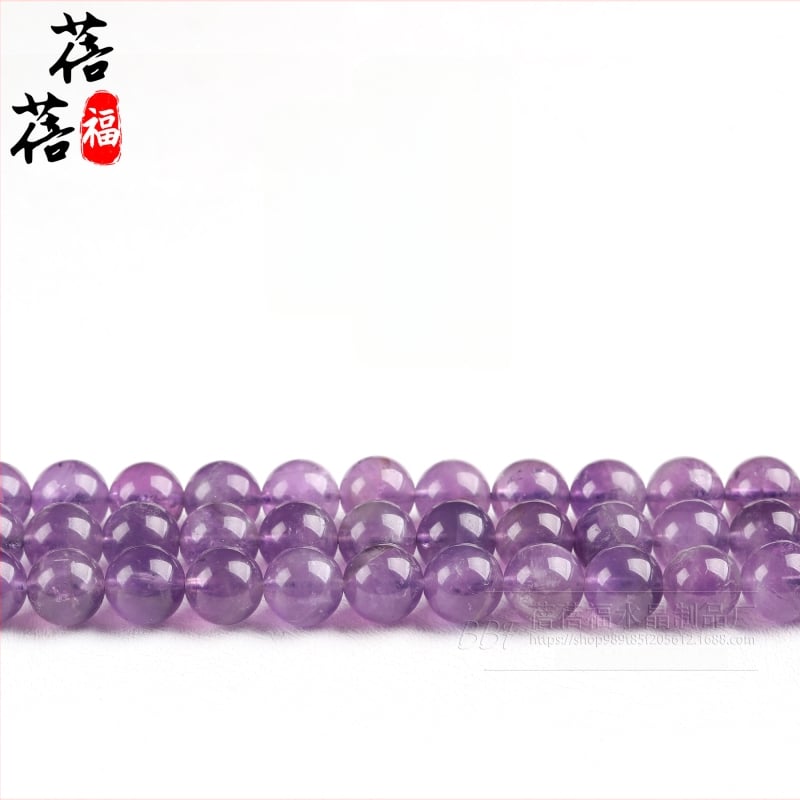 Ametystové korálky na šnúrku, leštené, okrúhle, luxusný vzhľad