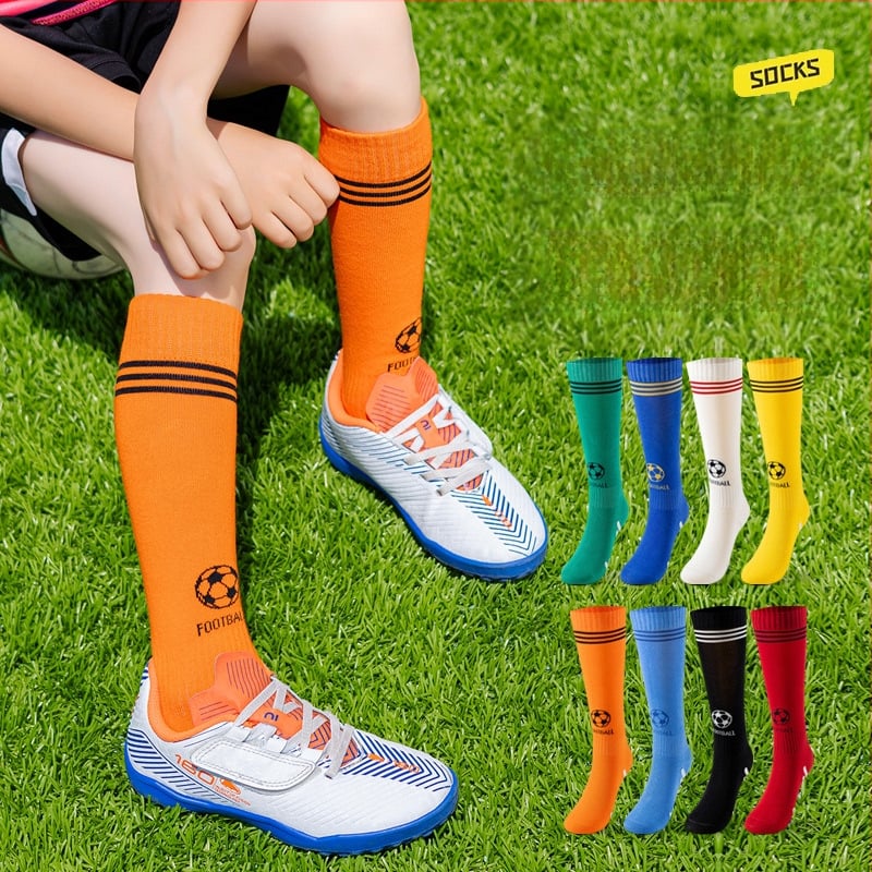 Детски футболни чорапи за момчета с дълги тръби, антихлъзгащи, дишащи и абсорбиращи изпотяване, жакардова плетка, 73% памук, един размер, за деца над 8 години