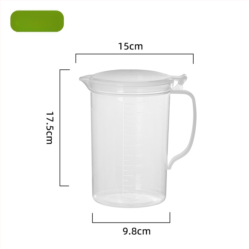 Mliečna meracia miska s viečkom a držadlom — minimalistický štýl, PP plast, vhodná do mikrovlnnej rúry, s meracou škálou, značka KJH.