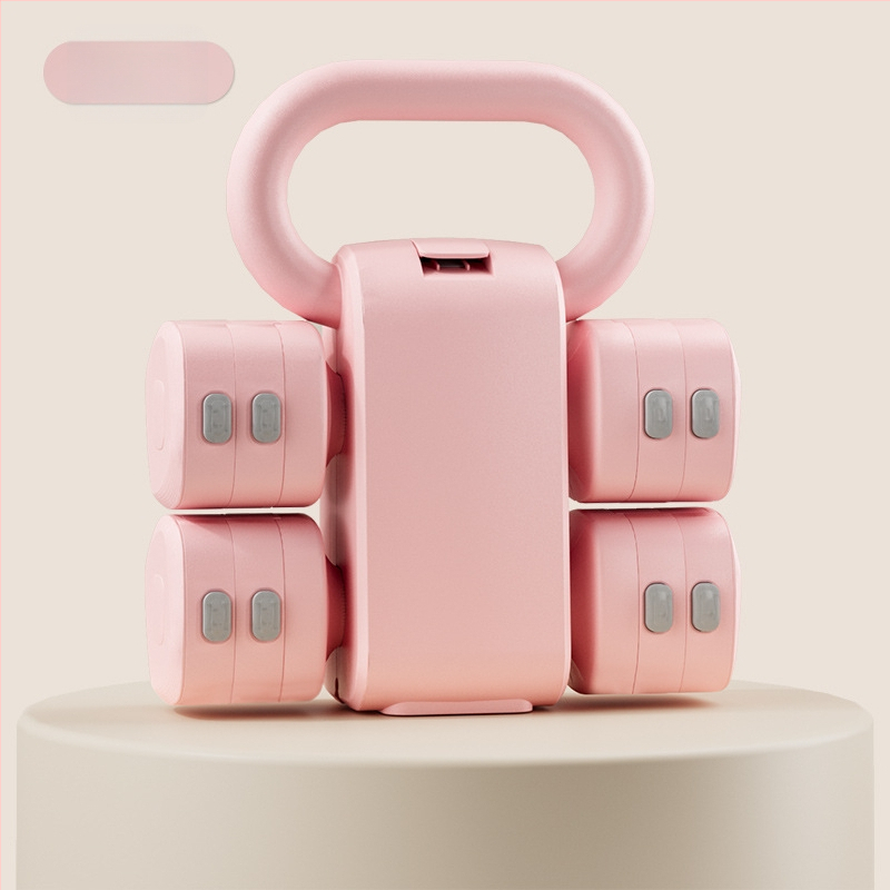 2 v 1 nastaviteľné činky a kettlebell pár, 2 kg a 5 kg, ABS konštrukcia, domáce cvičenie