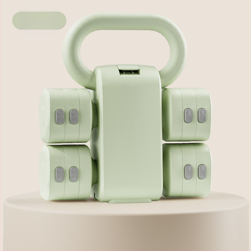 2 v 1 nastaviteľné činky a kettlebell pár, 2 kg a 5 kg, ABS konštrukcia, domáce cvičenie