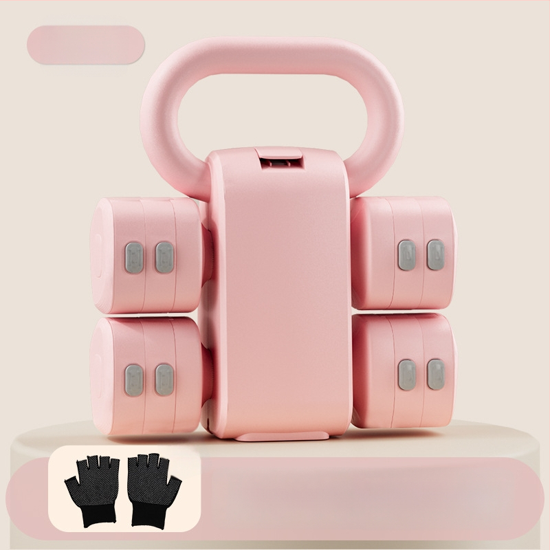 2 v 1 nastaviteľné činky a kettlebell pár, 2 kg a 5 kg, ABS konštrukcia, domáce cvičenie