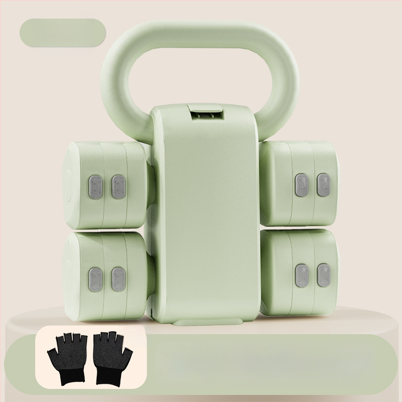 2 v 1 nastaviteľné činky a kettlebell pár, 2 kg a 5 kg, ABS konštrukcia, domáce cvičenie