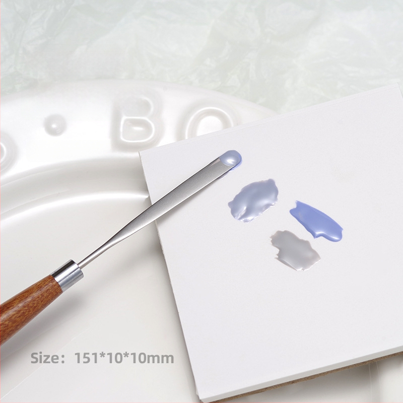 Japonský štýl manikúry – nástroj na miešanie farieb géllaku, drevená rukoväť, 1 ks, krátka rukoväť, ultra tenký plochý hrot, ohybný