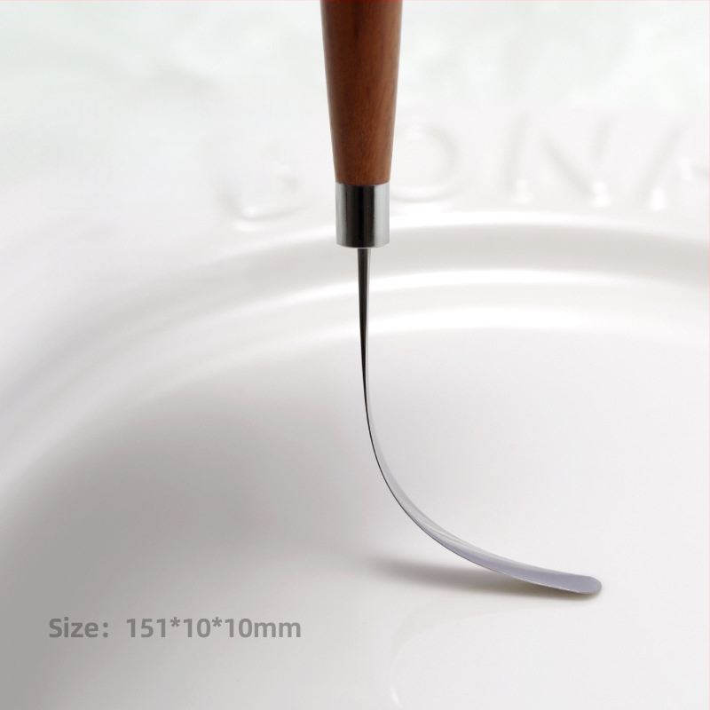 Japonský štýl manikúry – nástroj na miešanie farieb géllaku, drevená rukoväť, 1 ks, krátka rukoväť, ultra tenký plochý hrot, ohybný