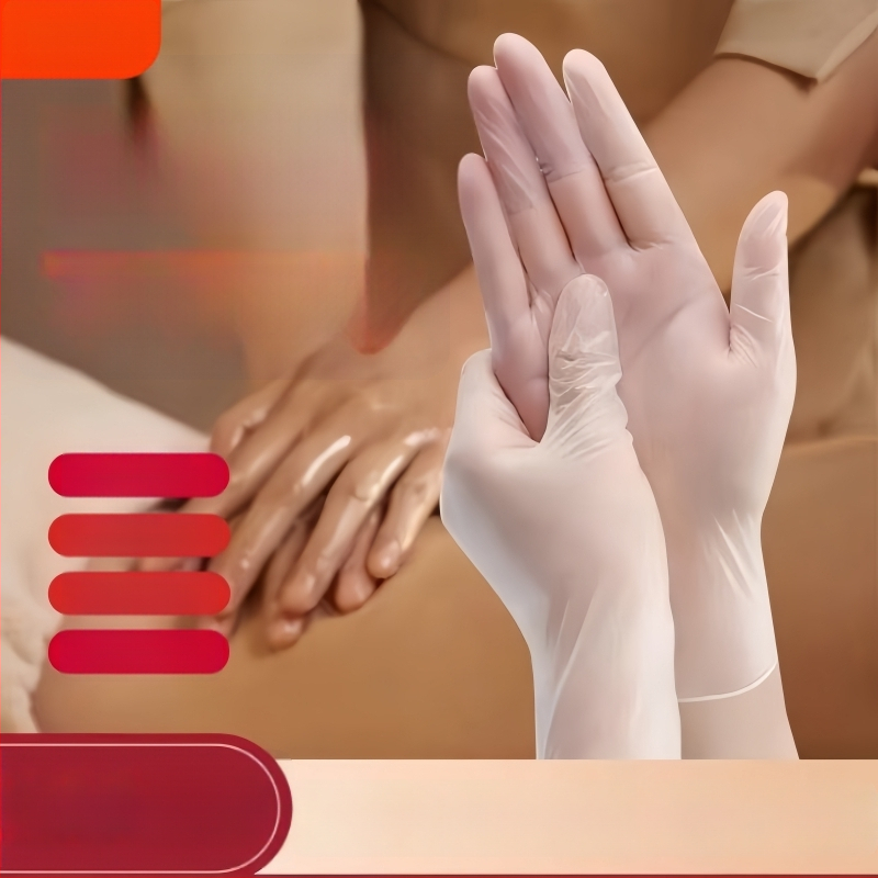 Jednorázové ochranné rukavice PVC, odolné proti olejom, priehľadné, hrúbka 0,08 mm, prachotesné