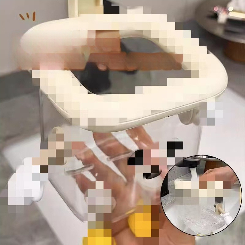 Nástenný box na toaletný papier, ABS plast, karikatúrny vzor, priehľadný, moderný minimalistický štýl