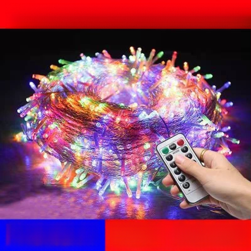 LED pásky so blikajúcimi reťazami, IP67 vodotesné dekoratívne osvetlenie pre kempovanie a zavesenie na stromy, akrylové puzdro, vstup 220V AC