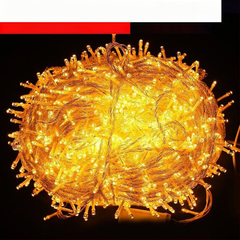 LED pásky so blikajúcimi reťazami, IP67 vodotesné dekoratívne osvetlenie pre kempovanie a zavesenie na stromy, akrylové puzdro, vstup 220V AC