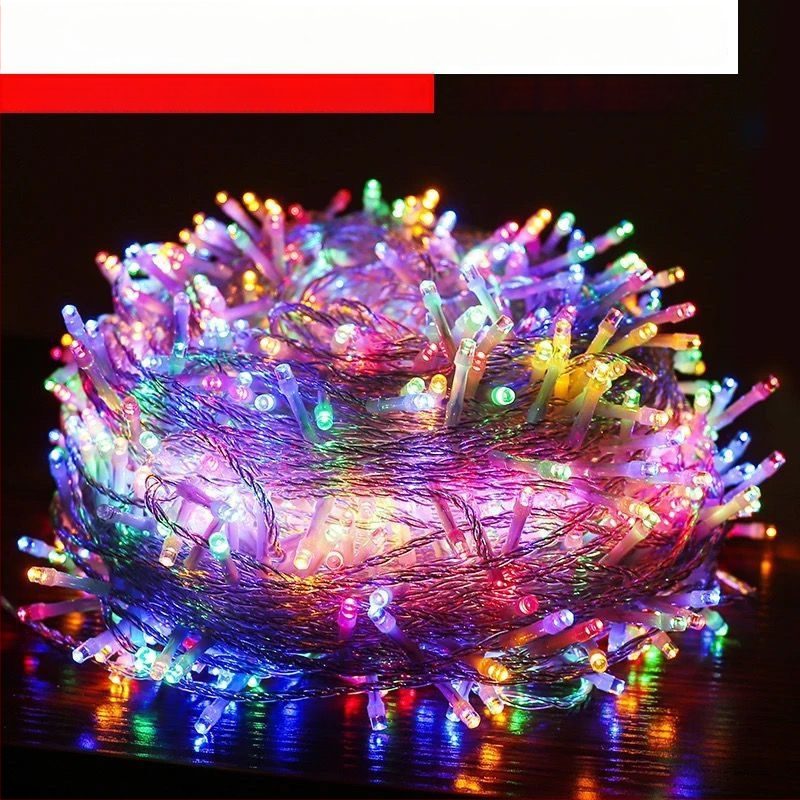 LED pásky so blikajúcimi reťazami, IP67 vodotesné dekoratívne osvetlenie pre kempovanie a zavesenie na stromy, akrylové puzdro, vstup 220V AC