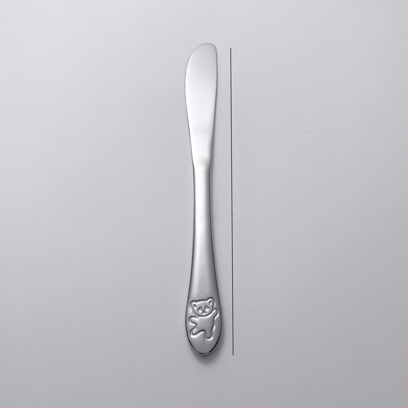 Detská sada noža, vidličky a lyžičky z 304 nerezovej ocele, zrkadlové leštenie, jednobarevný dizajn, moderný minimalistický štýl