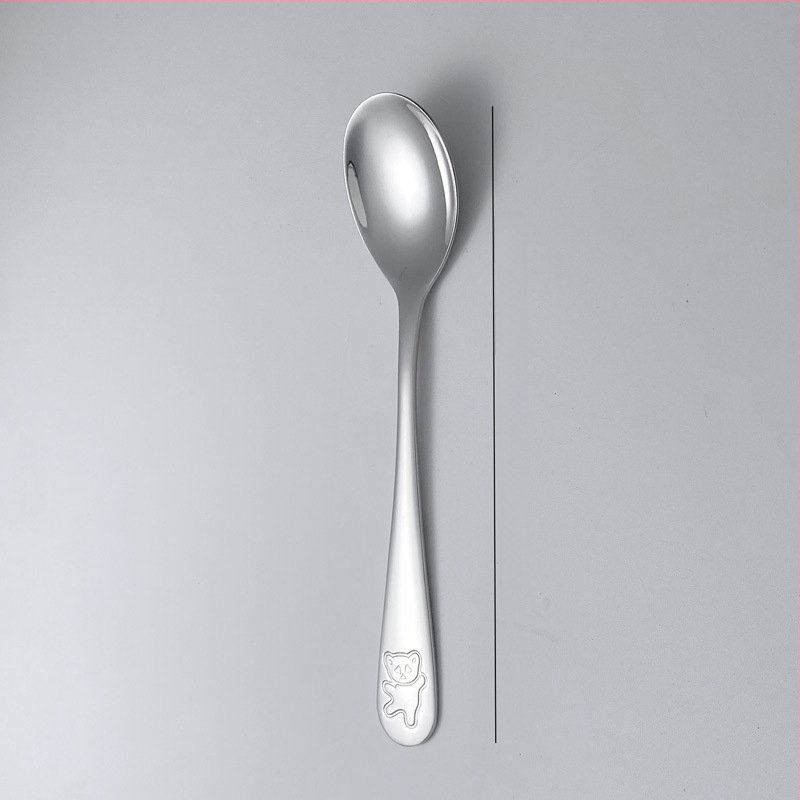 Detská sada noža, vidličky a lyžičky z 304 nerezovej ocele, zrkadlové leštenie, jednobarevný dizajn, moderný minimalistický štýl