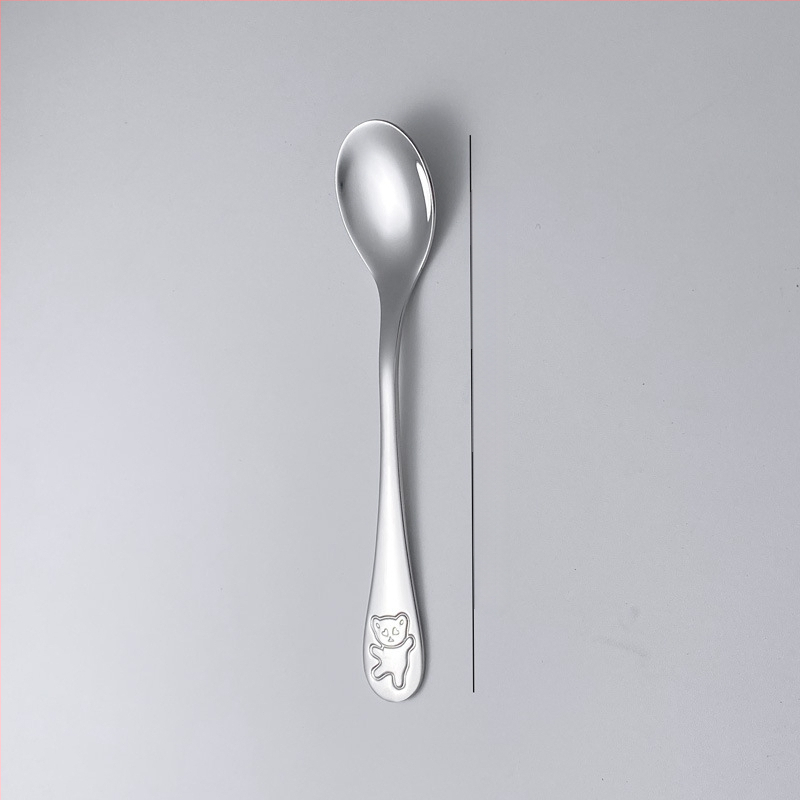 Detská sada noža, vidličky a lyžičky z 304 nerezovej ocele, zrkadlové leštenie, jednobarevný dizajn, moderný minimalistický štýl