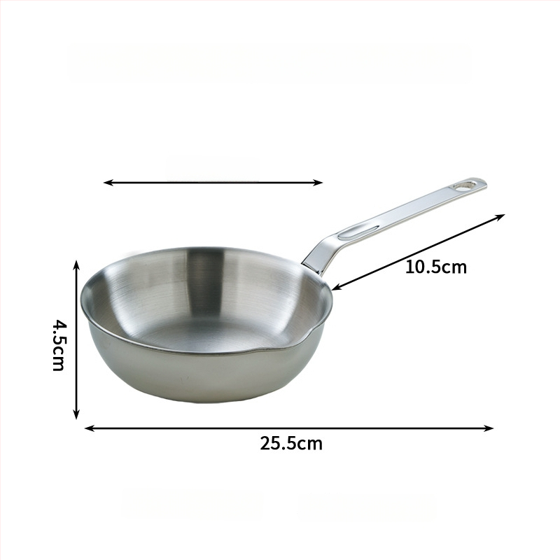 Panvica na smaženie z 316 nerezovej ocele, trojvrstvové dno, nepřilnavá povrchová úprava, kompatibilná s plynovým a indukčným varičom