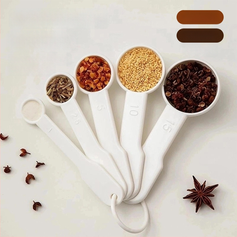 Päťdielna sada odmeriek s váhou a stupnicou na kávu pre domáce použitie v kuchyni — PP materiál, viacúčelové na pečenie