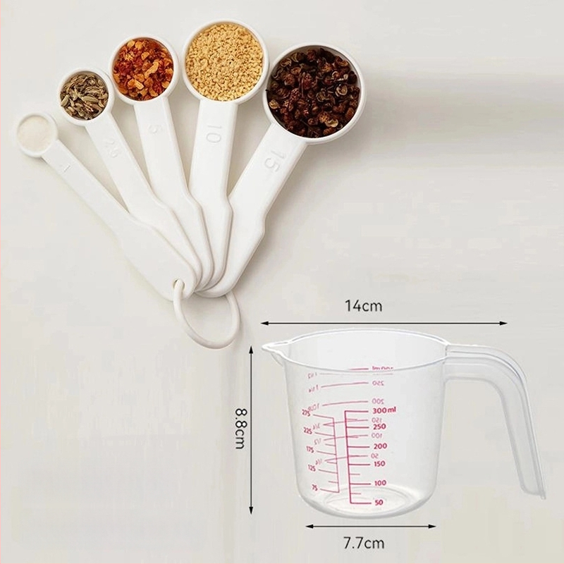 Päťdielna sada odmeriek s váhou a stupnicou na kávu pre domáce použitie v kuchyni — PP materiál, viacúčelové na pečenie