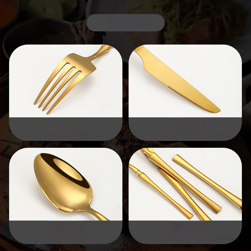 24-dielny set príborov z nehrdzavejúcej ocele 410: 6 nožov na jedlo, 6 vidličiek, 6 lyžíc na jedlo, 6 dezertných lyžíc; zrkadlový lesk, moderný minimalistický štýl; prispôsobenie k dispozícii