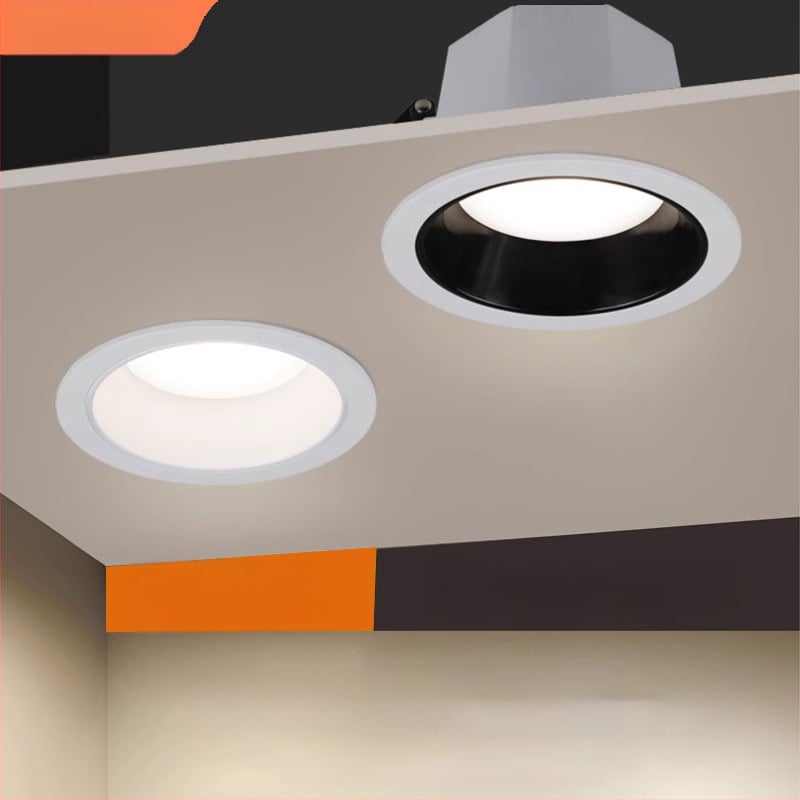 LED downlight s hlbokým pohárom proti oslneniu, trojfarebné stmievanie (3000K/4000K/6000K), skrytá montáž, telo z lisovaného hliníka, 220V