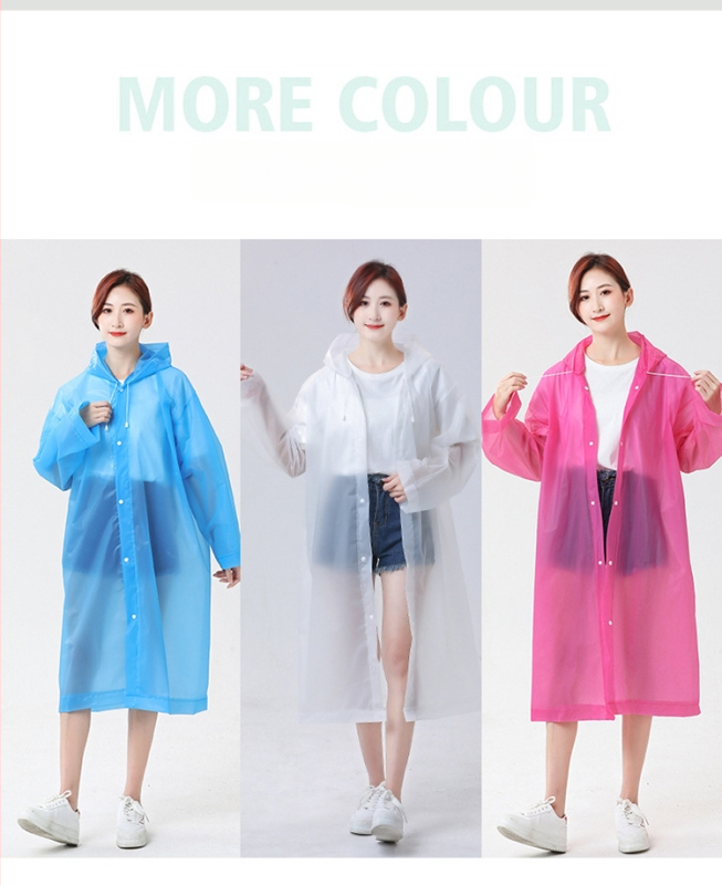 EVA дебел дъждобран за възрастни — пълен корпус, повторна употреба, водоустойчив с PE лепило