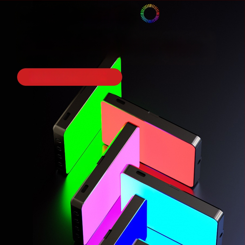 Портативна RGB пълноцветна джобна светлина за фотография и видео — магнитна светлина за запълване, ръчна, с три температури на цвета, модел ZC-F06, 3.7V, под 10W