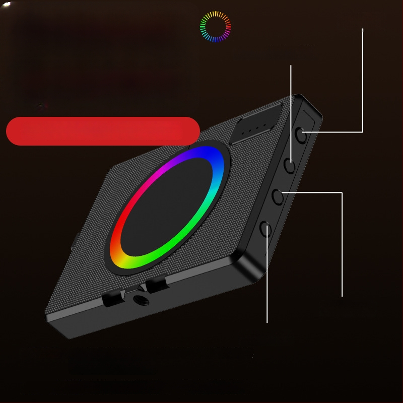 Портативна RGB пълноцветна джобна светлина за фотография и видео — магнитна светлина за запълване, ръчна, с три температури на цвета, модел ZC-F06, 3.7V, под 10W