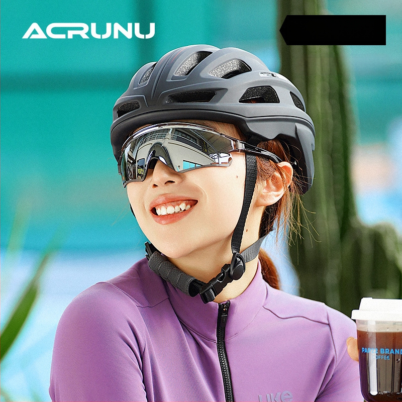 ACRUNU Cyklistické okuliare s fotocitlivými šošovkami, meniace farbu, vymeniteľné šošovky, PC rám, polorámové, unisex