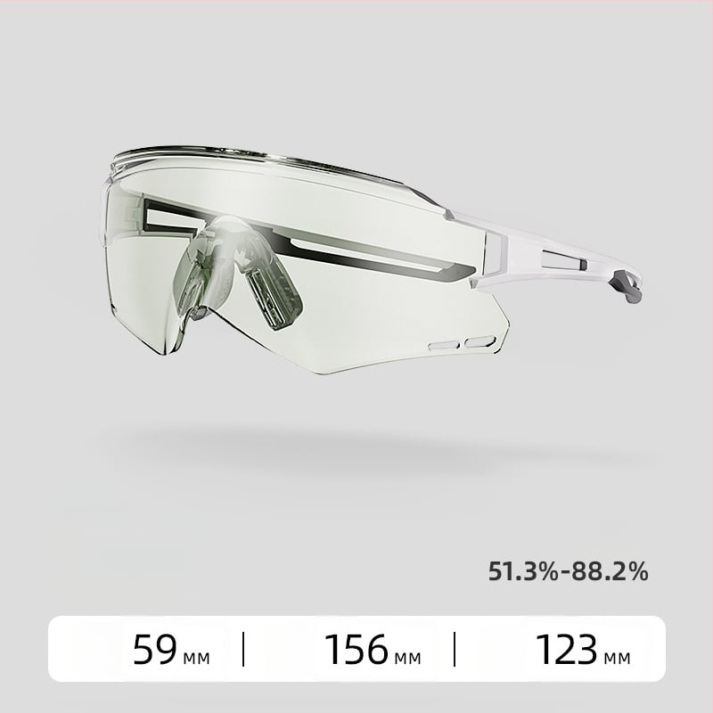 ACRUNU Cyklistické okuliare s fotocitlivými šošovkami, meniace farbu, vymeniteľné šošovky, PC rám, polorámové, unisex