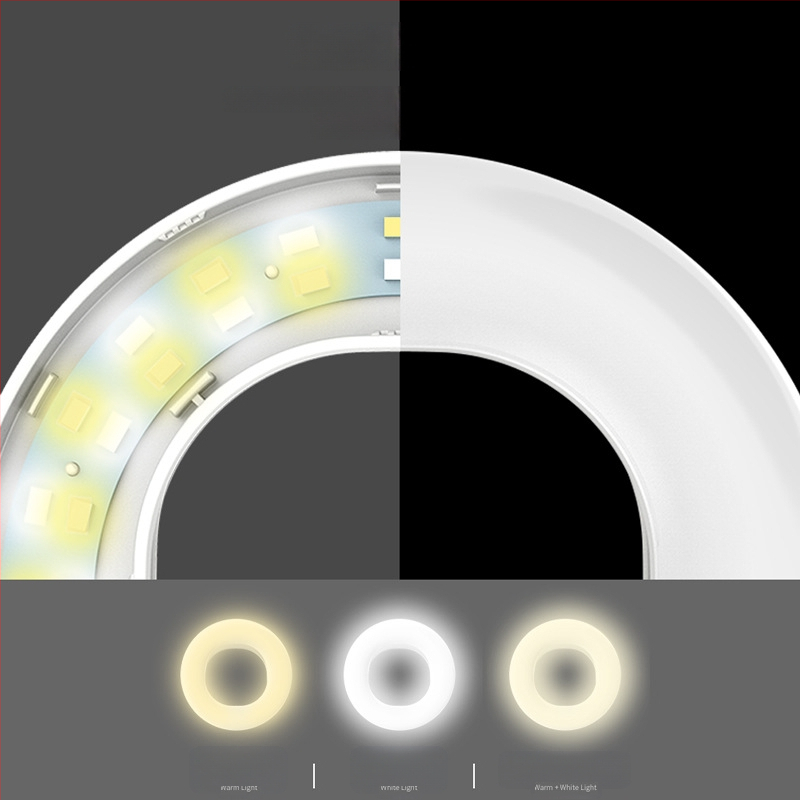 Мини ринг лампа за селфи с три температури на цвета, портативна за телефон - светлина за стрийминг и видеозаснемане, модел D01, мощност под 10W, 110V