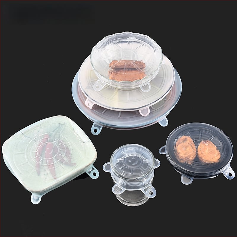 Silikónové pružné kryty na potraviny - 6-dielna súprava, viacúčelové kryty čerstvosti ovocia