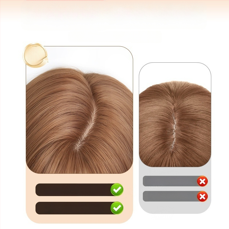 Parochňa s prirodzeným vzhľadom, dlhé rovné vlasy a šikmé ofiny, vlákno z vysokoteplotného hodvábia, model 8484