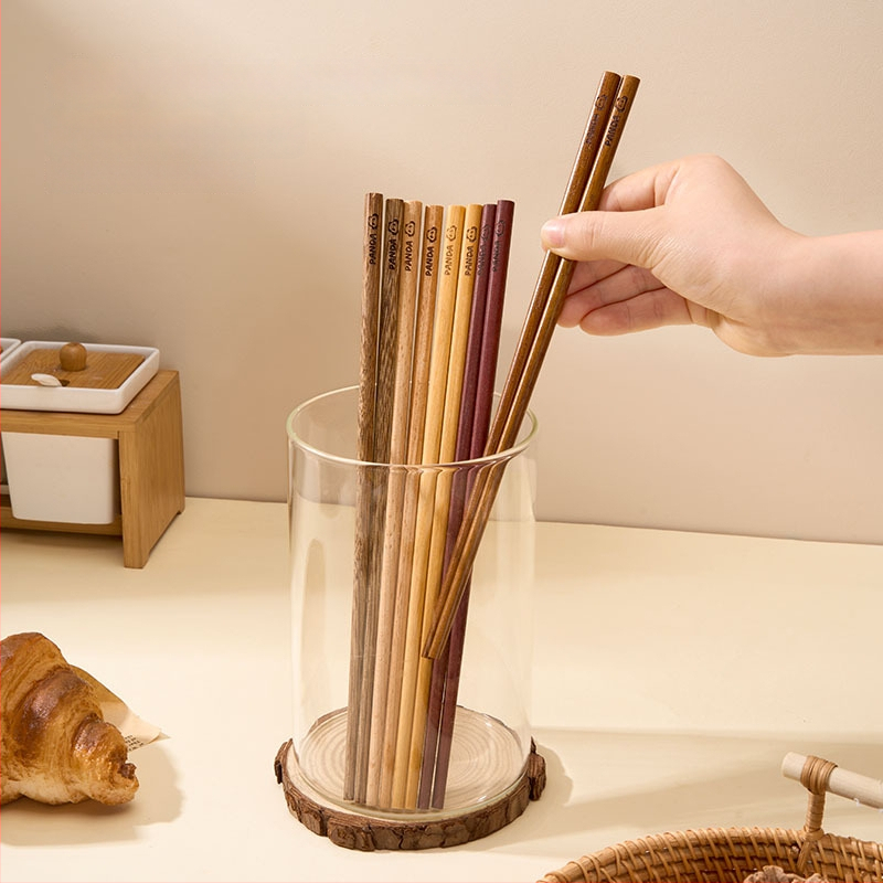 Drevené paličky na jedlo pre dospelých - kreslený motív, svieži a milý štýl, 5 alebo 6 párov