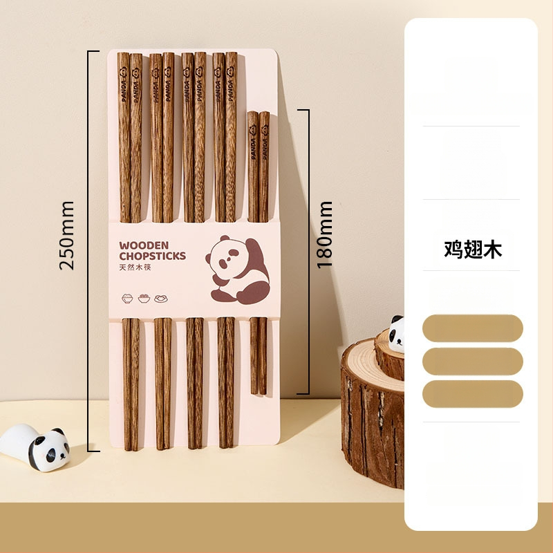 Drevené paličky na jedlo pre dospelých - kreslený motív, svieži a milý štýl, 5 alebo 6 párov