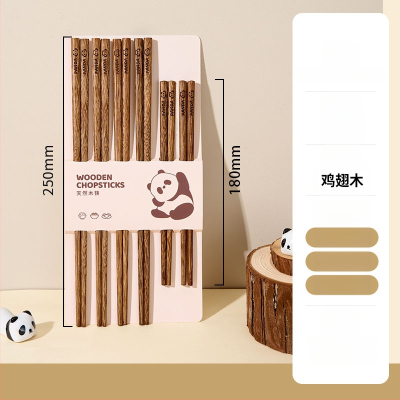 Drevené paličky na jedlo pre dospelých - kreslený motív, svieži a milý štýl, 5 alebo 6 párov