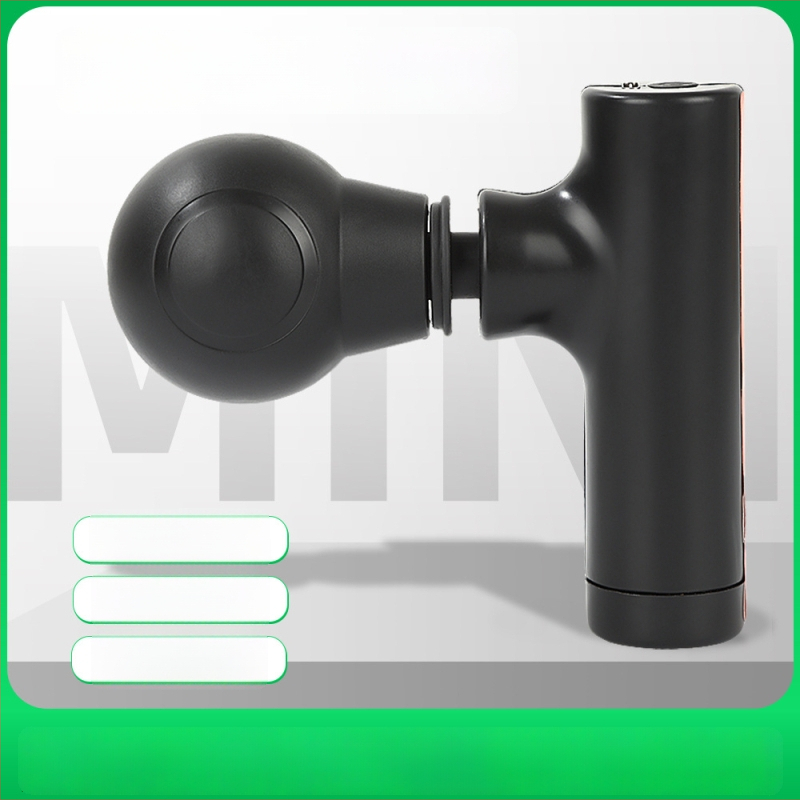 Mini prenosná masážna pištoľ s bezkartáčovým motorom, 4 rýchlosti, 1 nadstavca, výdrž batérie 1–3 h, hluk do 36 dB