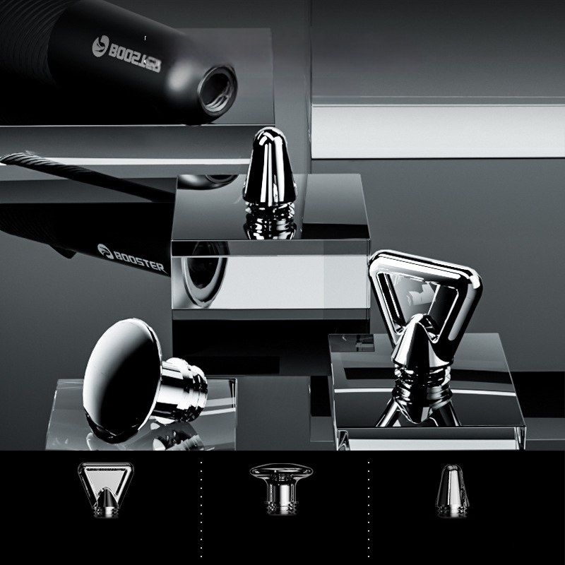 Fascia Gun s vysokofrekvenčnou vibráciou — bezkartáčový motor, mini prenosný, 5+ rýchlostí, 3 masážne hlavy, vstavaná batéria 300–500 mAh, výdrž 1–3 h