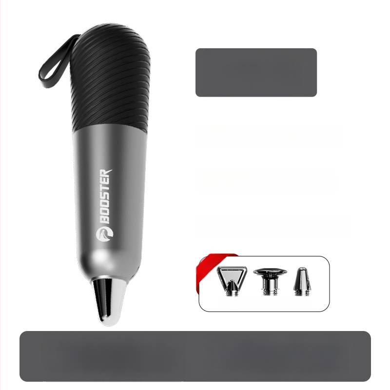 Fascia Gun s vysokofrekvenčnou vibráciou — bezkartáčový motor, mini prenosný, 5+ rýchlostí, 3 masážne hlavy, vstavaná batéria 300–500 mAh, výdrž 1–3 h