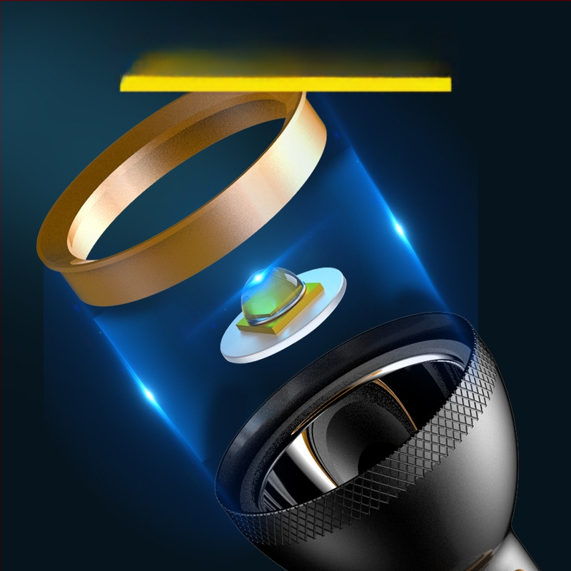 Ručná baterka s hliníkovým zliatinovým puzdrom, vstavaná nabíjateľná batéria, COB bočné svetlo, 5W, 200 lm