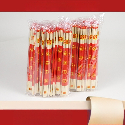 Jednorazové paličky na jedlo so lyžičkou na polievku – bambusový set s potravinovou kvalitou, štvorčlenný set, vhodný do mikrovlnky