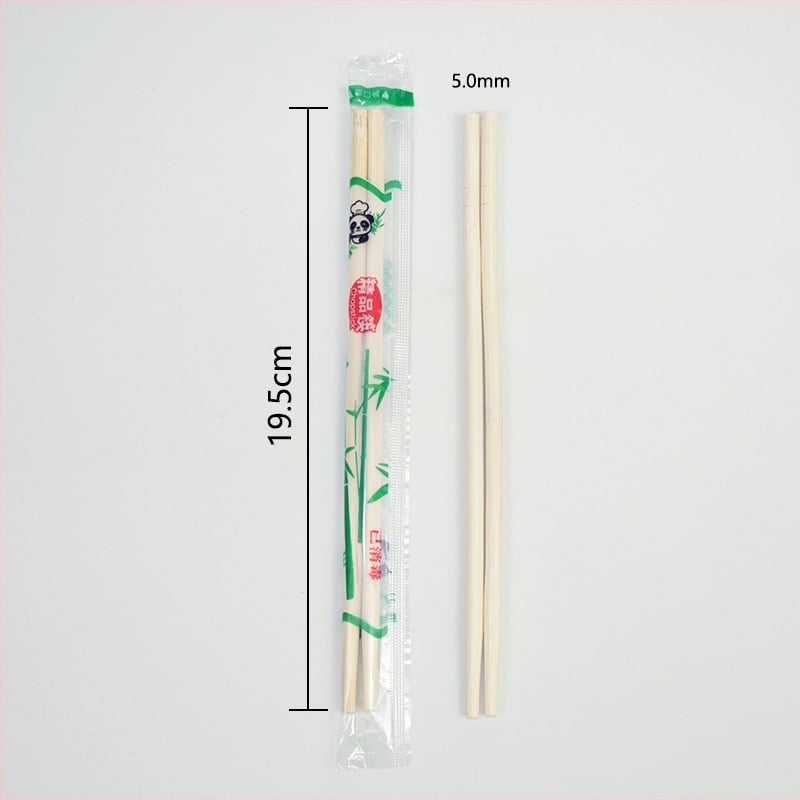 Jednorazové paličky na jedlo so lyžičkou na polievku – bambusový set s potravinovou kvalitou, štvorčlenný set, vhodný do mikrovlnky